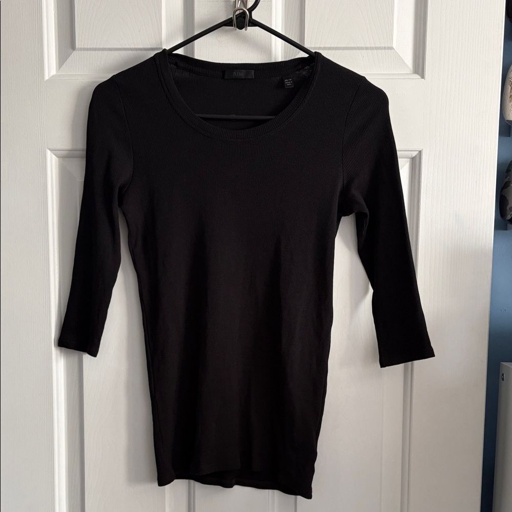 ATM Anthony Thomas Melillo Women’s Ribbed 3/4 Sleeve Scoop Neck Top Size XS
